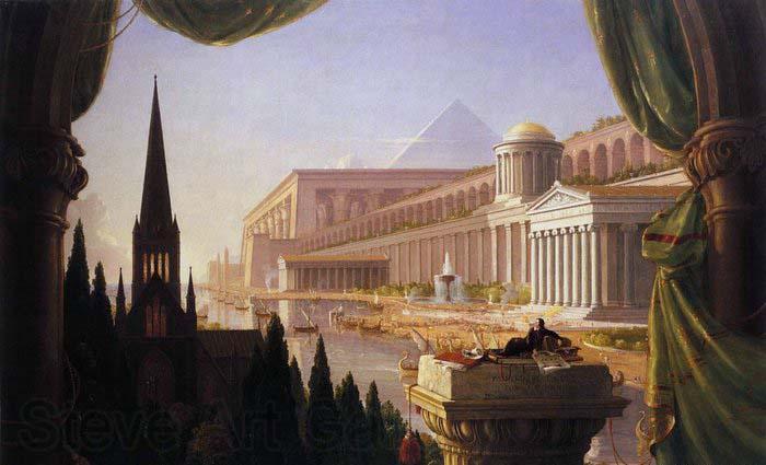 Thomas Cole The Architect's Dream Norge oil painting art